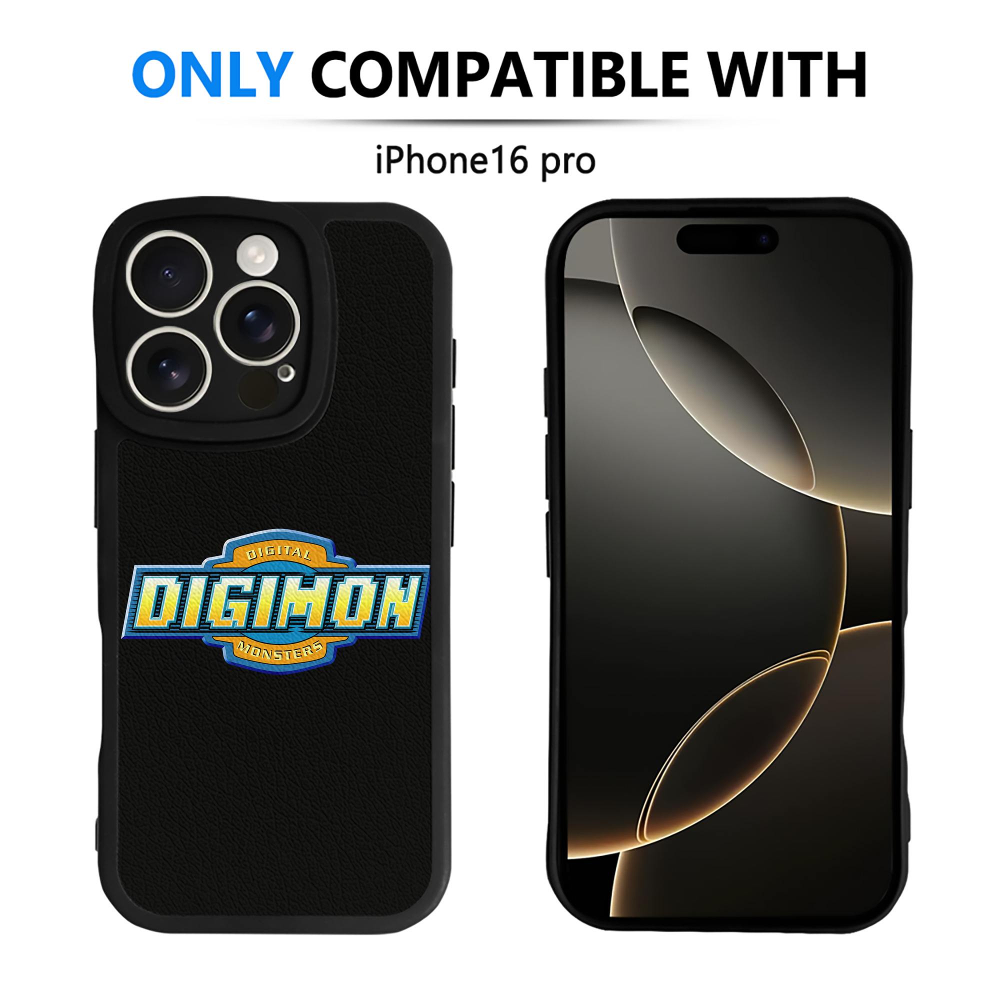（画像用） Digimon デジタルモンスター/デジモン 【iPhone 16シリーズ対応】シリコンスマホケース（レザー調） 材質：シリコン